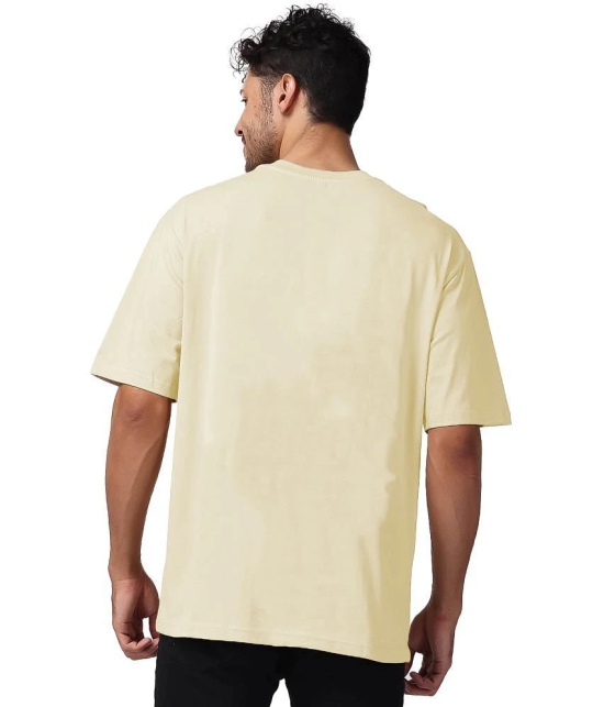 Leotude - Beige Cotton Blend Oversized Fit Mens T-Shirt ( Pack of 1 ) - None