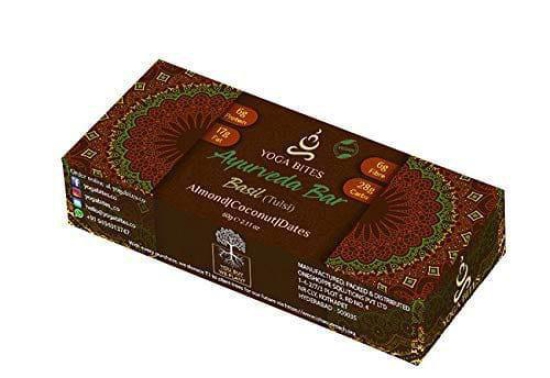 YOGABITES- Ayurveda Bars /Protein Bar /Energy Bar - Ashwagandha, Almond ,Medjool Dates, Coconut, Flax, Pumpkin-60 ge (Pack of 6)