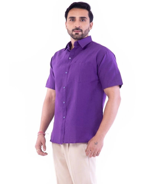 DESHBANDHU DBK Cotton Blend Regular Fit Half Sleeves Mens Formal Shirt - Purple ( Pack of 1 ) - None