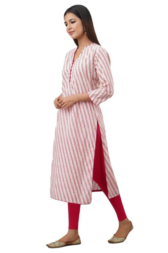 JAIPURETHNICWEAVES Women's Cotton Cambric Lehriya Print Straight Kurta