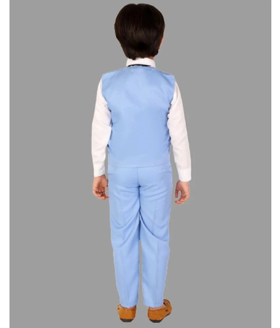 DKGF Fashion - Light Blue Cotton Blend Boys Shirt & Pants ( Pack of 1 ) - None