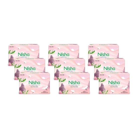 Nisha Luxury Soap Bar Lily of The Valley Soap for Soft & Beautiful Skin, Bathing Soaps for Women Men 100g Pack of 9