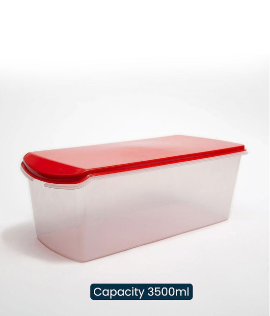 HOMETALES - Bread Box Container Plastic Red Food Container ( Set of 1 ) - Red