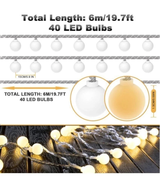 MIRADH - Off White 5Mtr String Light ( Pack of 1 ) - Off White