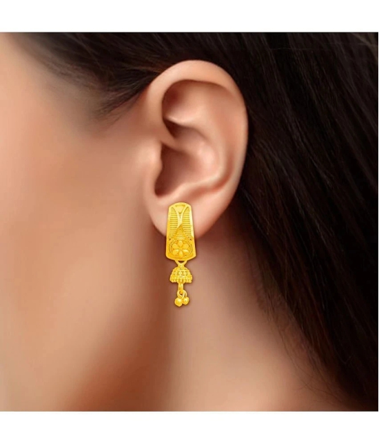 LUV FASHION Golden Drop Earrings ( Pack of 1 ) - Golden