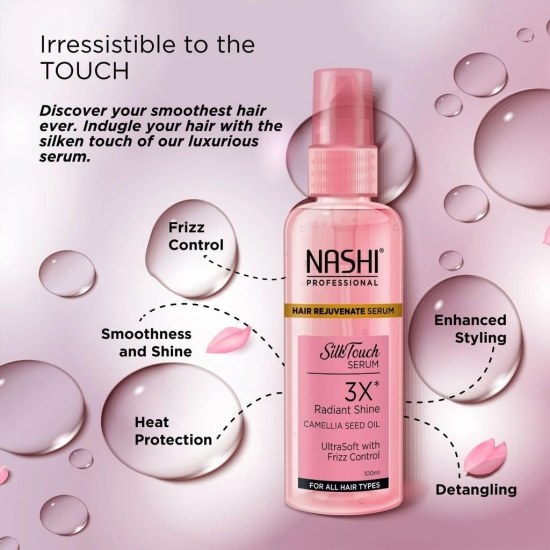 NASHI Professional Hair Rejuvenate Serum 100ml, Camellia Seed Oil Hair Serum to Boost Overall Shine & Smoothness of Hair