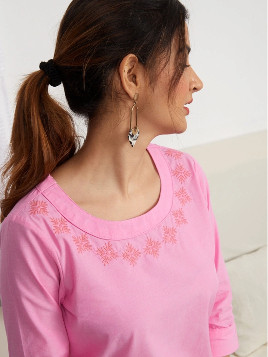 Ornate 'Pure Cotton' Embroidered Top-M