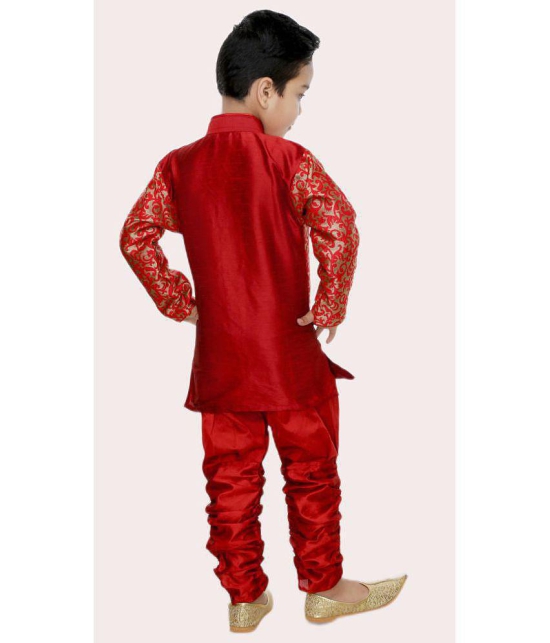 Rydho - Red Polyester Boys Kurta With Churidar ( Pack of 1 ) - None