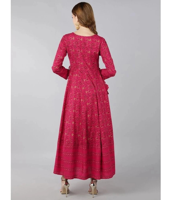 KIPEK - Pink Rayon Womens Anarkali Kurti ( Pack of 1 ) - None