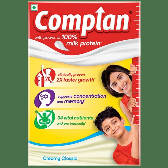 Complan Nutrition & Health Drink - Improves Concentration & Memory, Creamy Classic Flavour, 500 G Carton