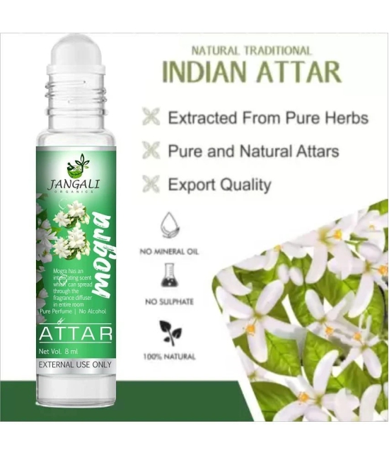 PURE Jangali ORGANICS Mogra Premium Quality Attar Perfume for Unisex - PURE 10ML