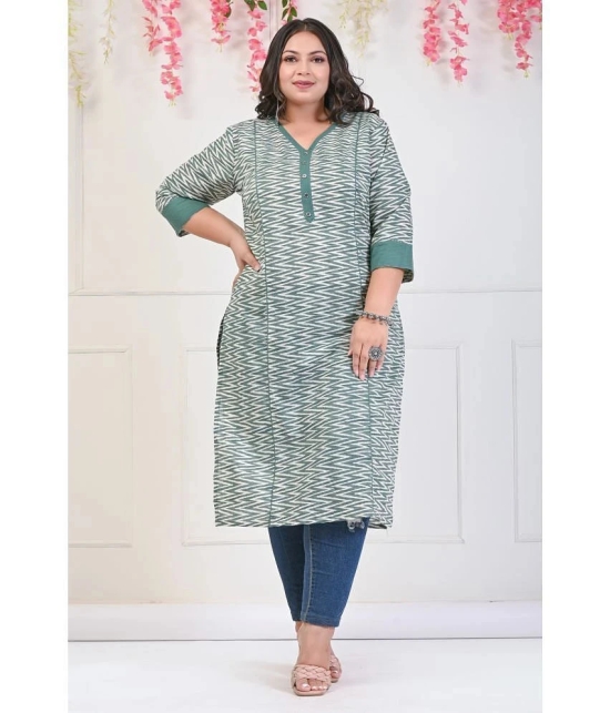 Swasti Cotton Printed Straight Womens Kurti - Green ( Pack of 1 ) - None