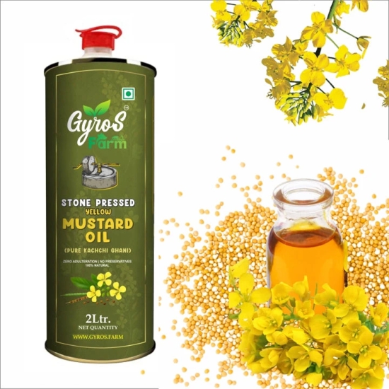 Stone Cold Pressed Yellow Mustard Oil Combo | 2L + 2L | zero Adulteration | Sieve Filtered-2 Liter + 2 Liter