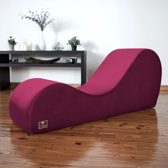 Modern Armless Wooden Chaise Lounge for Lounging, Yoga, and Stretching ( Pink )-Pink