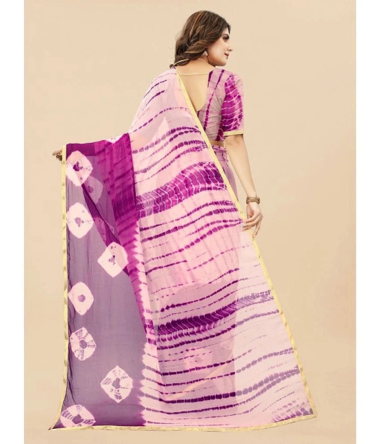 Apnisha - Purple Chiffon Saree With Blouse Piece ( Pack of 1 ) - Purple