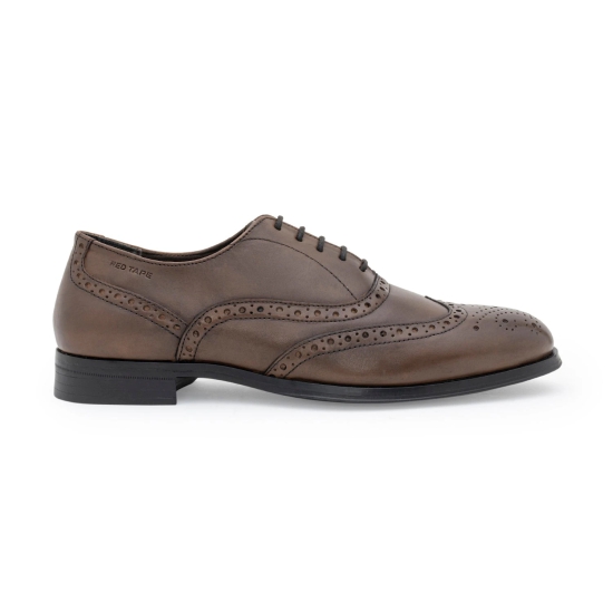 Red Tape Formal Oxford Shoes for Men |Refined Round-Toe Shaped Real Leather Shoes with Low-cut Pattern