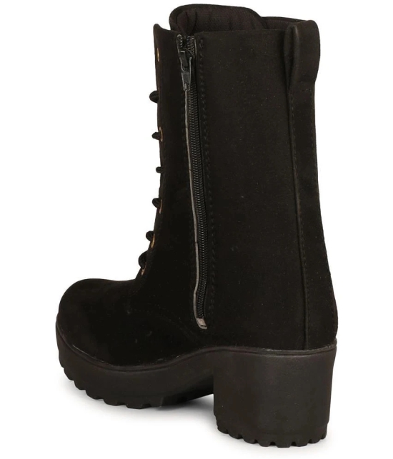 Commander - Black Womens Mid Calf Length Boots - None