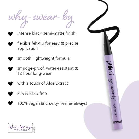 Eye-Swear-By Eyeliner Pen Twin Pack | Flexible Felt-Tip | Smudge-Proof | 100% Vegan & Cruelty Free | 01 Black