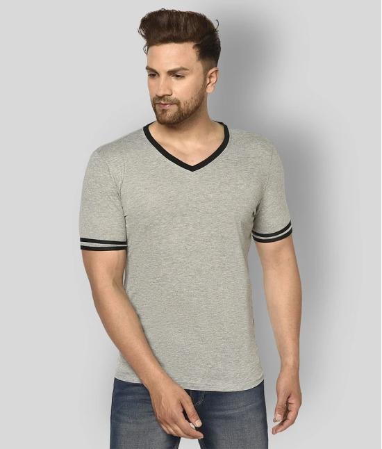 Glito - Grey Cotton Blend Regular Fit Mens T-Shirt ( Pack of 1 ) - None