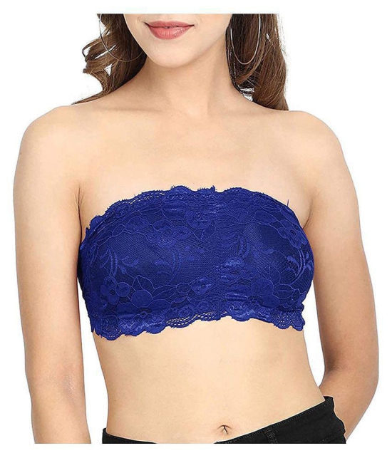 ComfyStyle Cotton Lycra Tube Bra - Blue - Free Size