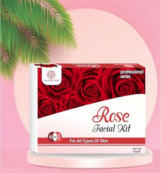 Soundarya Herbs Rose Facial Kit with Natural Rose Extracts for Radiant & Glowing Skin