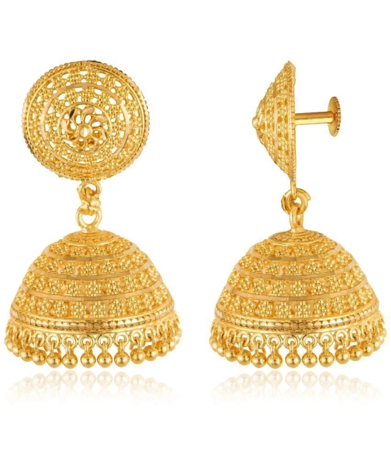 VIVASTRI Golden Jhumki Earrings ( Pack of 1 ) - Golden