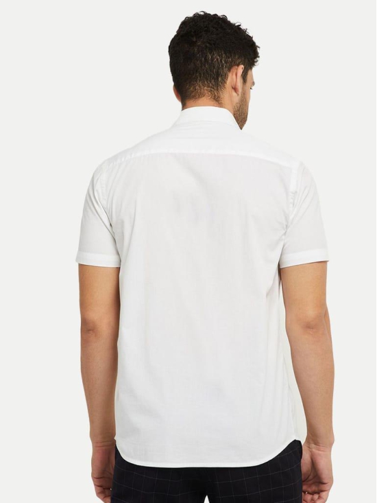 Men Solid White Cotton formal Shirt