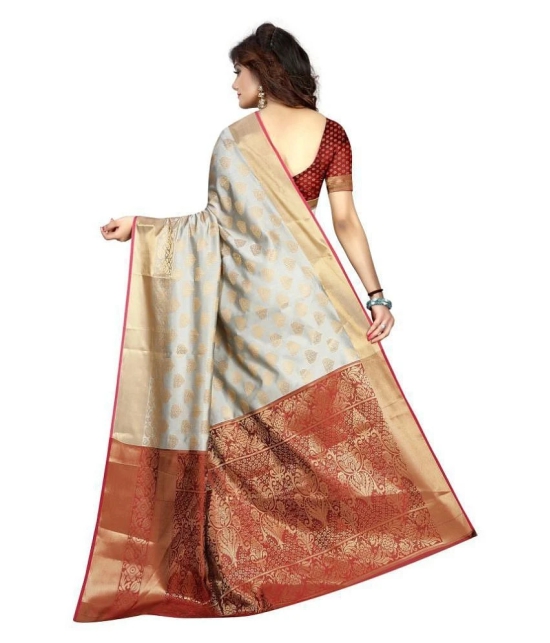 Gazal Fashions - Multicolor Silk Blend Saree With Blouse Piece (Pack of 1)