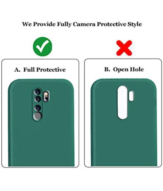 Case Vault Covers - Green Silicon Plain Cases Compatible For Xiaomi Redmi Note 8 Pro ( Pack of 1 ) - Green