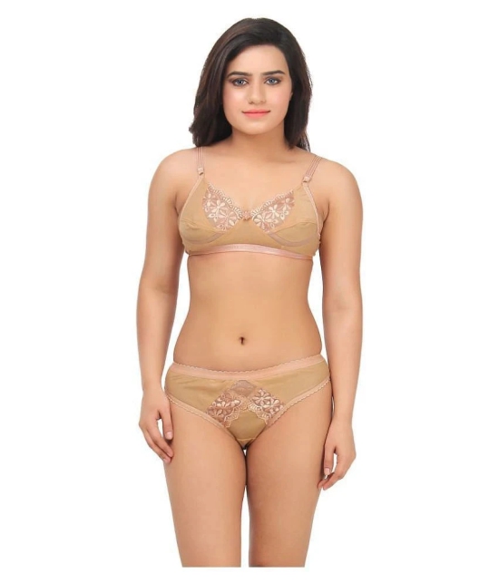 TCG Beige Lace Bra & Panty Set - 34