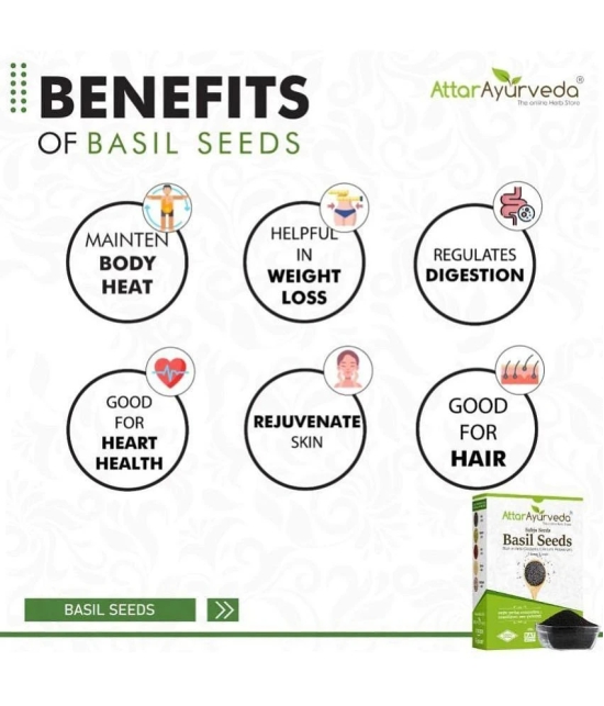 Attar Ayurveda Sabja Basil Seeds - 500 gm (Reduces Body Heat)