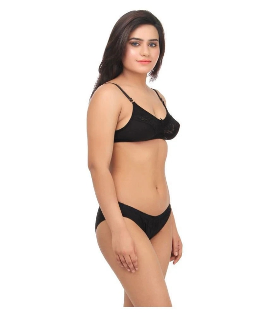 TCG Black Lace Bra & Panty Set - 32