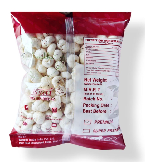 Phool Makhana 100gm X 2 | Premium Foxnut | Makhana | Lotus seeds | Dry Fruits | Pack of 2 100gm Packet | Nuts | Big sizes Makhana |