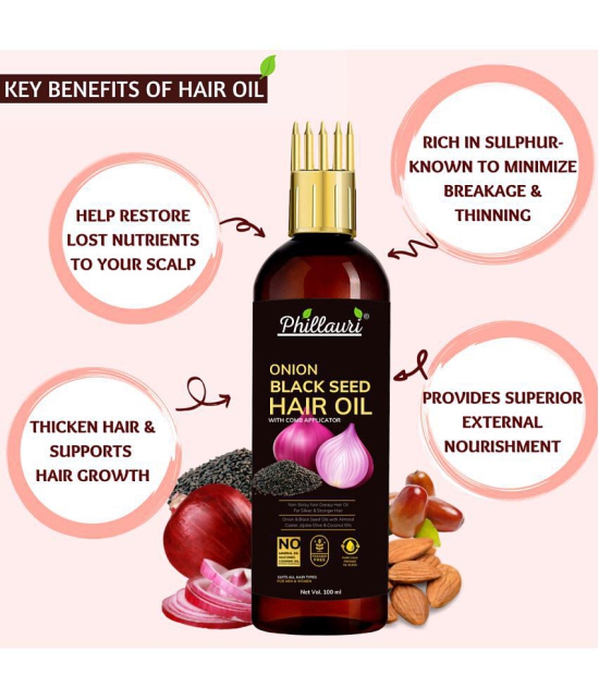 Phillauri Red Onion Black Seed Oil Ultimate Hair Care Kit for Hair Fall Control(Shampoo (300 ML) + Hair Conditioner (300 ML) + Hair Oil (100 ML))