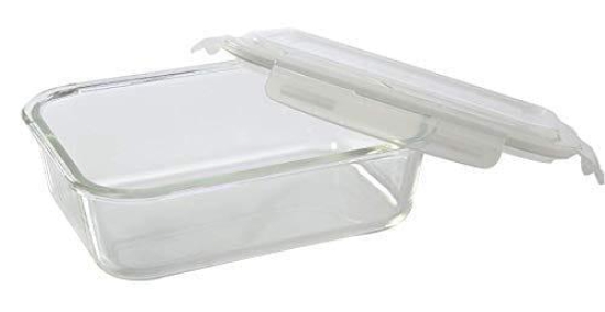 Femora Borosilicate Glass Rectangle Container Camel Black Lunch Box, Set of 3