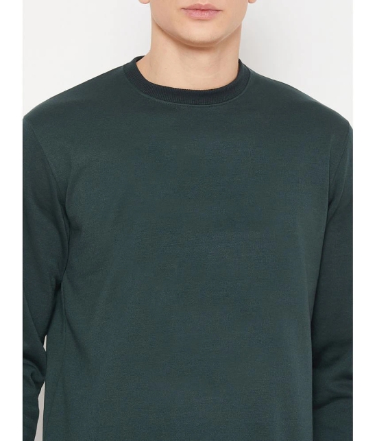 UBX Cotton Blend Round Neck Mens Sweatshirt - Olive ( Pack of 1 ) - None