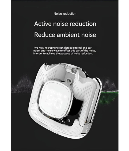 VERONIC with Digital Display Bluetooth True Wireless (TWS) In Ear 30 Hours Playback Powerfull bass,Fast charging IPX4(Splash & Sweat Proof) White