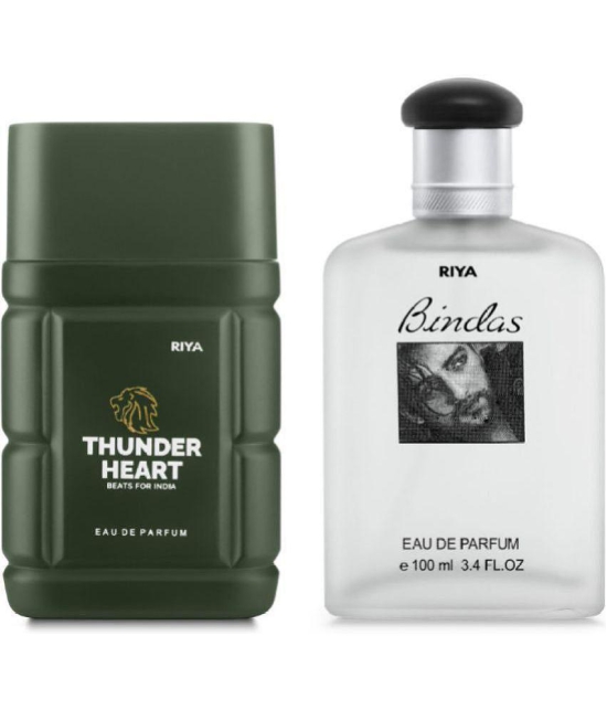 Riya Thunder Heart & Bindas Eau De Parfum (EDP) For Men 200 ( Pack of 2 )