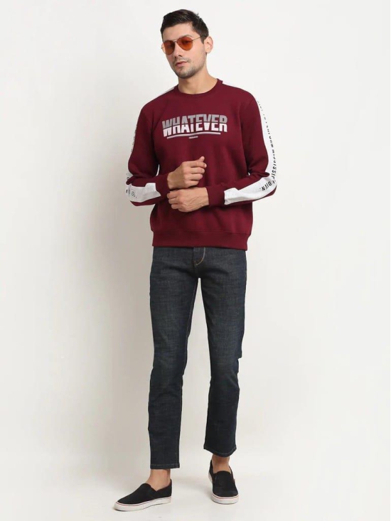 Rodamo  Men Maroon Printed Sweatshirt