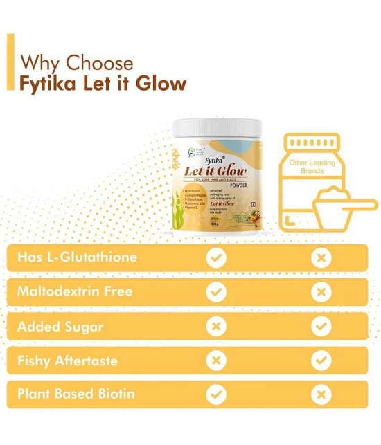 Fytika Let it Glow Fruit Punch, Collagen Powder- 2x200 G (Pack of 2)