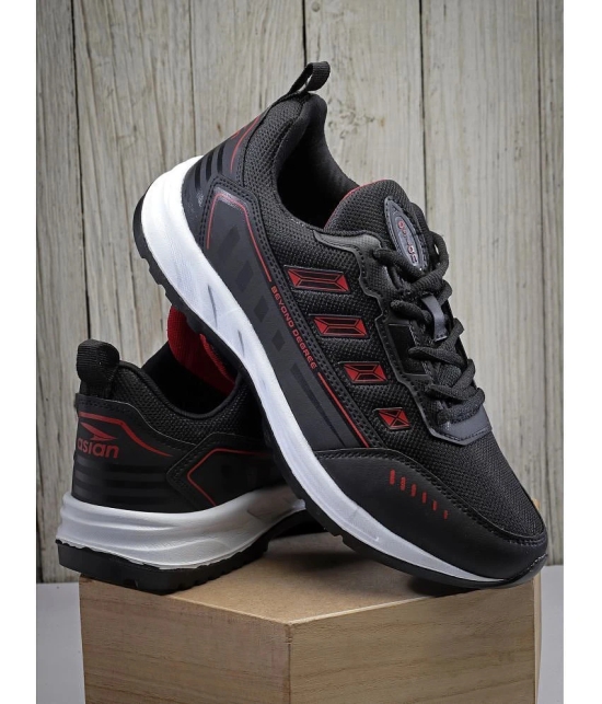 ASIAN PLATINUM-04 Black Mens Sports Running Shoes - None