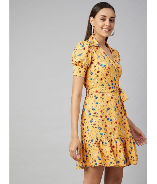 StyleStone Crepe Yellow Fit And Flare Dress - - L