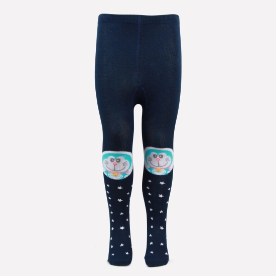 Doraemon Printed Knitted Tights For Baby Girls & Baby Boys - Airforce Airforce 2-4 Years