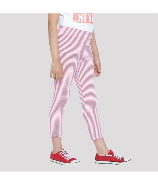 Ariel - Pink Cotton Girls Leggings ( Pack of 2 ) - None