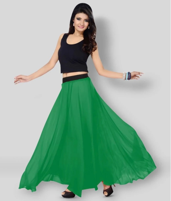 Sttoffa - Green Georgette Womens A-Line Skirt ( Pack of 1 ) - 44