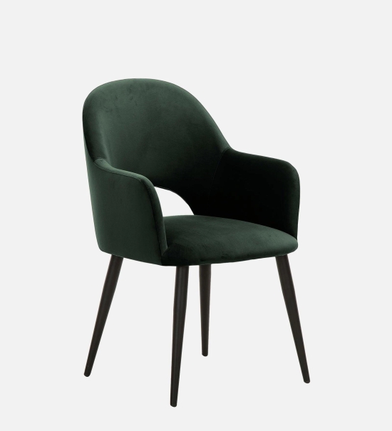 RAMS DINING AND ARM CHAIR DARK GREEN  WITH BLACK-Dark Green