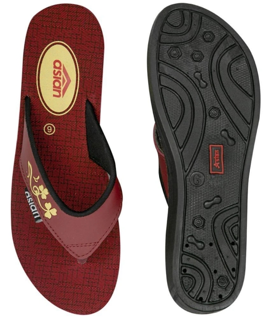 ASIAN Red Womens Slipper - None