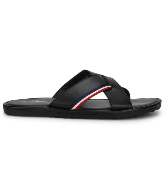 UrbanMark Men Comfortable Crossover- Strap Anti Skid Sole Slippers- Black - None