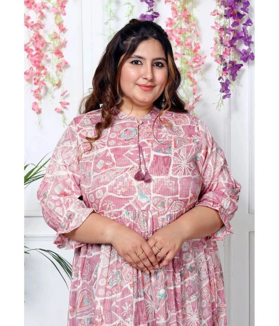 Swasti Cotton Blend Printed Anarkali Womens Kurti - Pink ( Pack of 1 ) - None