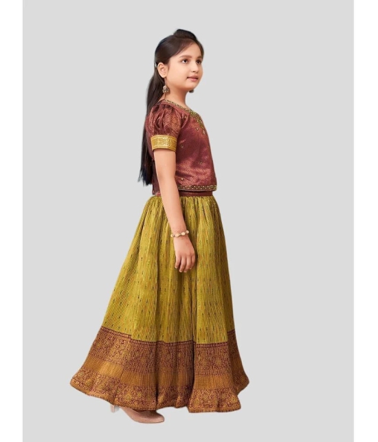 Aarika Maroon Brocade Girls Lehenga Choli Set ( Pack of 1 ) - None